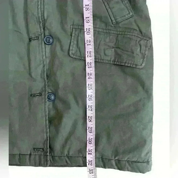 Abercrombie & Fitch Womens Olive Faux Fur Hooded Parka Military Jacket Small - Picture 10 of 12